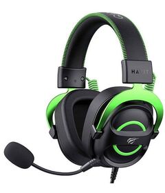 Havit H2002E - gaming headphones, black and green