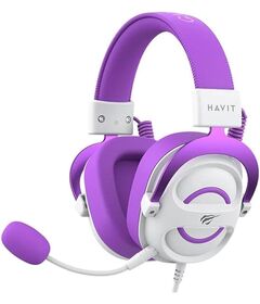 Havit H2002E - gaming headphones, white and purple