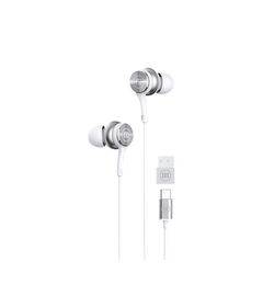 Maxell XC1 USB-C wired headphones with USB-A adapter white