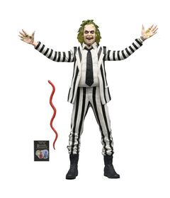 Beetlejuice - Beetlejuice 1988 Black and White Striped Suit figure 18cm 634482607435