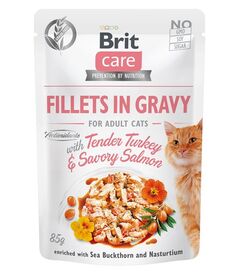 BRIT Care Fillets in Gravy turkey and salmon in sauce - wet cat food - 85 g
