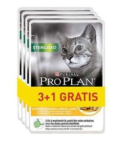 PURINA Pro Plan Sterilised Chicken - wet cat food - 85g 3+1
