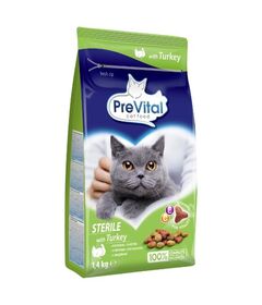 PREVITAL Cat Food Sterile with Turkey - Dry Cat Food - 1.4 kg