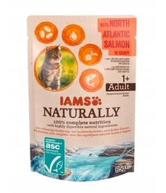 IAMS Naturally Adult with North Atlantic salmon in gravy - wet cat food - 85g
