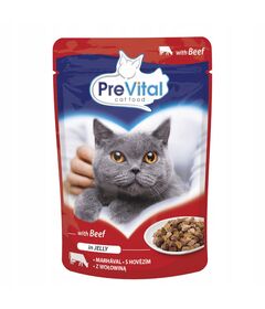PREVITAL Beef in jelly - wet cat food - 100g