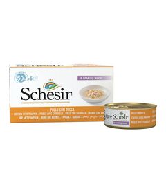 SCHESIR Chicken fillets with pumpkin in broth - wet cat food - 6x50g