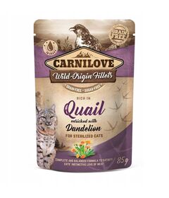 CARNILOVE CAT POUCH Wet cat food Quail, Dandelion 85 g