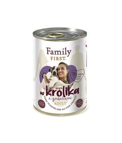 FAMILY FIRST Adult Rabbit with pear - Wet dog food - 400 g