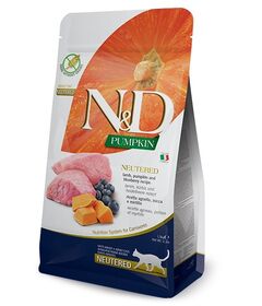 Dry cat food -  FARMINA N&D CAT PUMPKIN LAMB&BLUEBERRY ADULT 300g