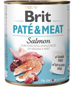 BRIT Paté & Meat with Salmon - wet dog food - 800g
