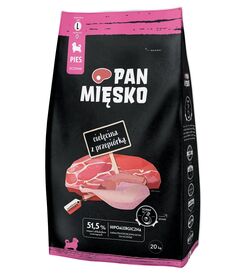 PAN MIĘSKO Veal with quail L puppy - dry dog food - 20kg