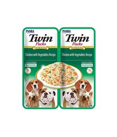 INABA Dog Twin Chicken with Vegetables in Broth – dog treat – 2x40g