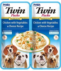 INABA Dog Twin Chicken with Vegetables and Cheese in Broth – dog treat – 2x40g