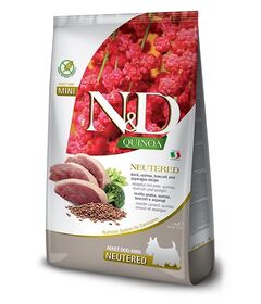 FARMINA N&D Quinoa Dog Duck, Broccoli, Asparagus Neutered Adult Mini - dry dog food - 2.5 kg