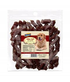 HILTON Soft sausages with beef - dog treat - 500g