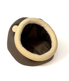 GO GIFT cat bed - brown and cream - 40x45x34 cm