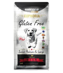 BIOFEED Euphoria Gluten Free Junior medium & large Beef - dry dog food - 12kg