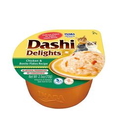 INABA Dashi Delights Chicken with bonito flakes in broth - cat treats - 70g