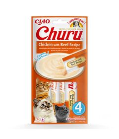 INABA Churu Chicken with Beef Recipe - cat treats - 4x14 g