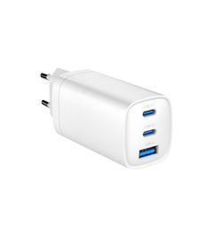 Gembird TA-UC-PDQC65-01-W 3-port 65 W GaN USB PowerDelivery fast charger, white