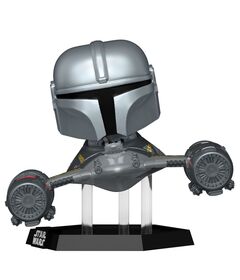 FUNKO POP figure Rider Deluxe Star Wars Mandalorian 9 the Mandalorian in N-1 Starfighter