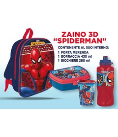 Zaino + Gift Set 3 in 1 Spider-Man 3D