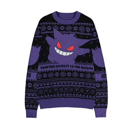 Maglione Natale Pokemon Gengar Haunting Holidays XS