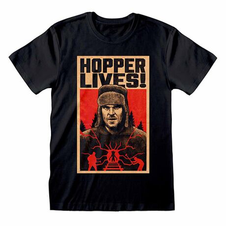 T-Shirt Stranger Things Hopper Lives S4 M STR03009TSBMM