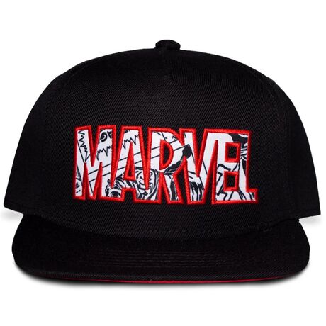 Cap Marvel Logo Rosso Nero