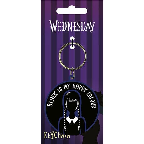 Wednesday Black is My Happy Colour Keychain RK39475C