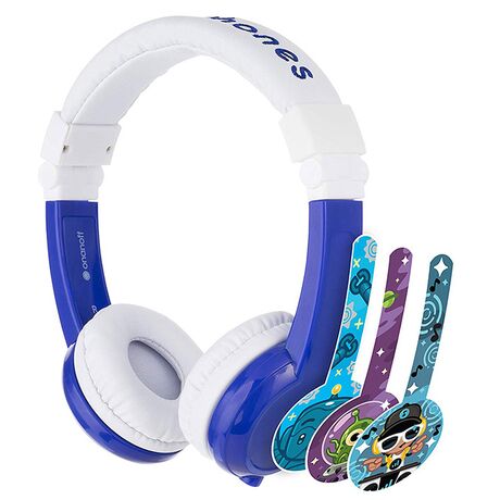 BUDDYPHONES Cuffie con Microfono Explore Pieghevole Blu
