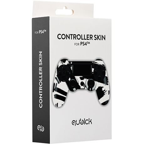 QUBICK PS4 Controller Skin Black White
