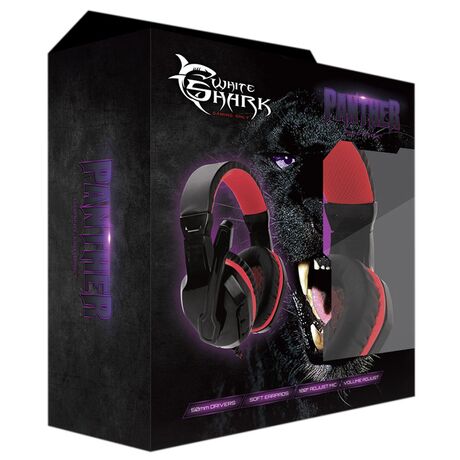 WHITESHARK Cuffie con Microfono Panther GHS-1641 Nera/Rossa