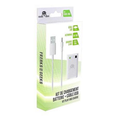 FREAKS X360 Batteria + Cavo di Ricarica 3m White