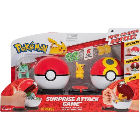 JAZWARES Pokemon Pikachu vs Bulbasaur attack game