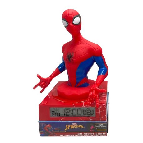 KIDS LICENSING Marvel Spiderman 3D lamp with alarm clock