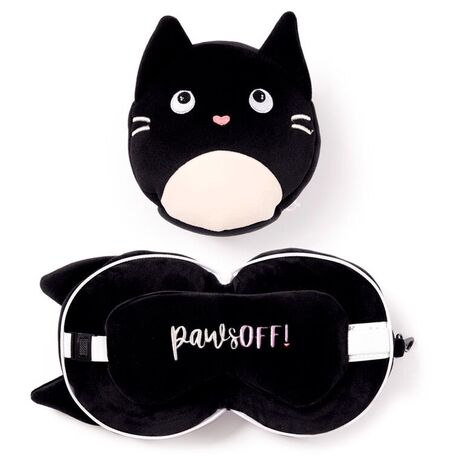 PUCKATOR Relaxeazzz Fine feline cat travel pillow eye mask