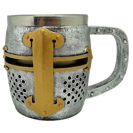PUCKATOR Medieval Knight Silver and Gold Helmet jug