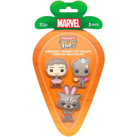 FUNKO Carrot Pocket POP blister 3 figures Marvel Guardians of the Galaxy easter
