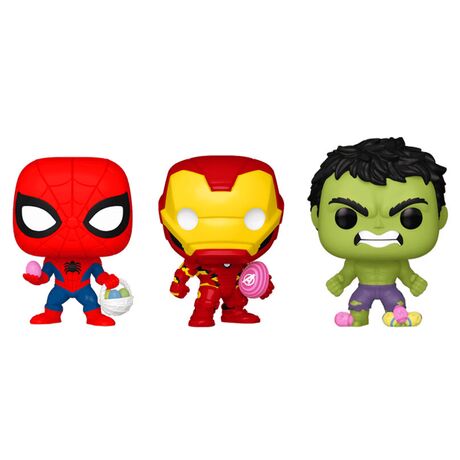 FUNKO Carrot Pocket POP blister 3 figures Marvel Spiderman Hulk Iron Man easter