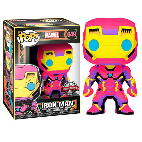 FUNKO POP figure Marvel Iron Man Black Light Exclusive