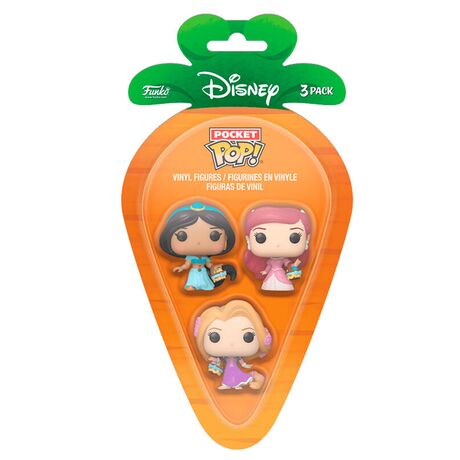 Carrot Pocket POP blister 3 figures Disney Princess Rapunzel Ariel Jasmin 889698764445