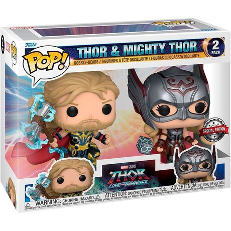 Funko Pop! Pack 2 Marvel Thor Love and Thunder Thor & Mighty Thor Exclusive