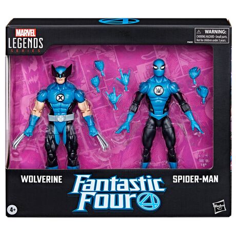 Marvel Fantastic four Wolverine Spiderman pack 2 figures 15cm 5010996246240