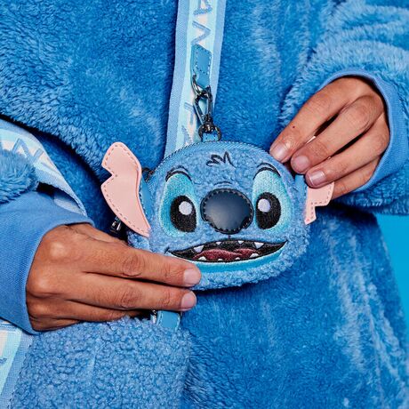 Loungefly Disney Stitch plush tote bacg with coin bag 671803478404