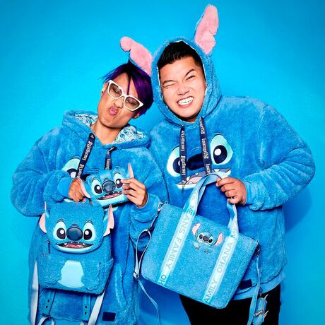 Loungefly Disney Stitch plush tote bacg with coin bag 671803478404