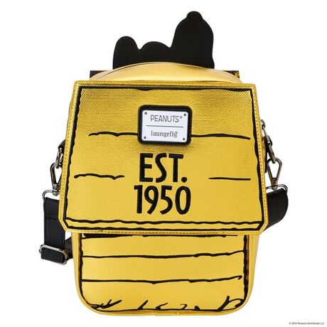 Loungefly Peanuts 75th Anniversary Snoopy Sleeping Doghouse crossbody bag 671803531352