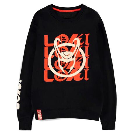 DIFUZED Marvel Loki Logo Text crewneck sweater