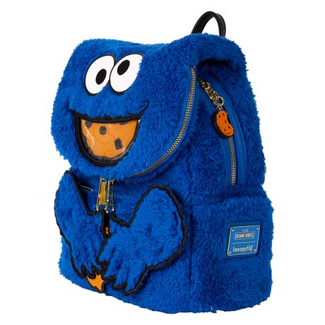 Loungefly Sesame Street Cookie Monster Plush backpack + purse 671803536524