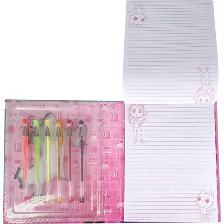 KIDS LICENSING Gabbys Dollhouse notebook + 6 gel pens set